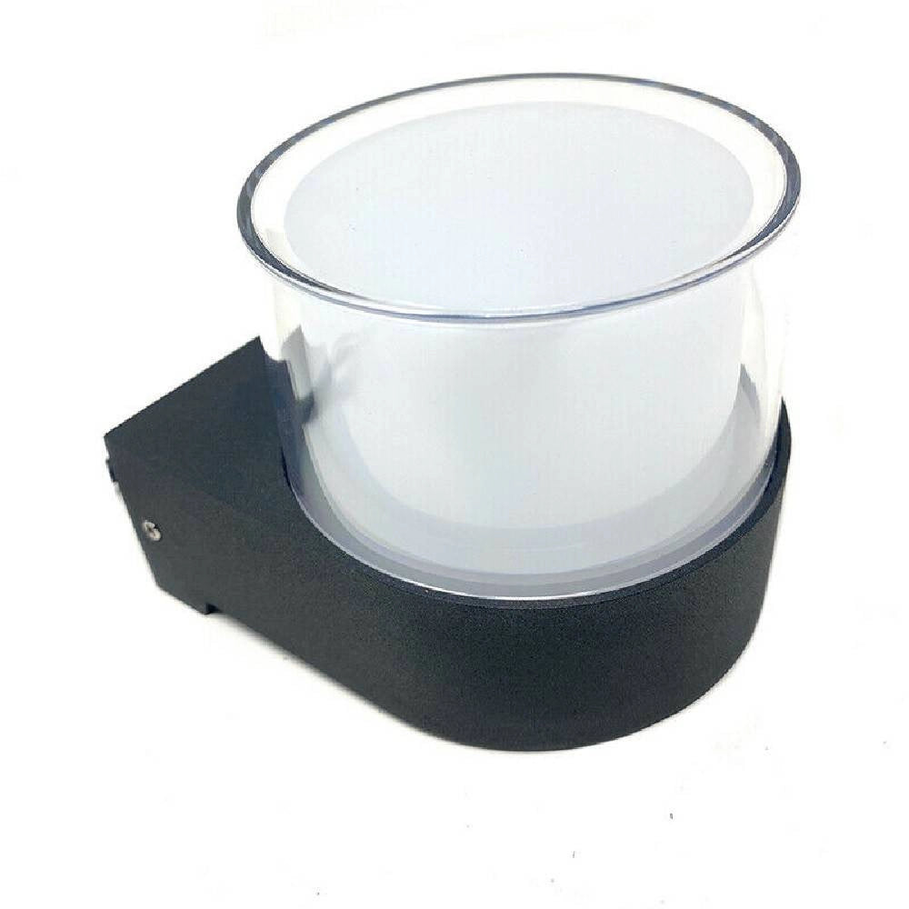 Trade Shop - Applique Moderna A Led Per Esterno Da Parete Nero 7w Luce 6500k 3000k 4000k Es57 - -bianco Caldo      -