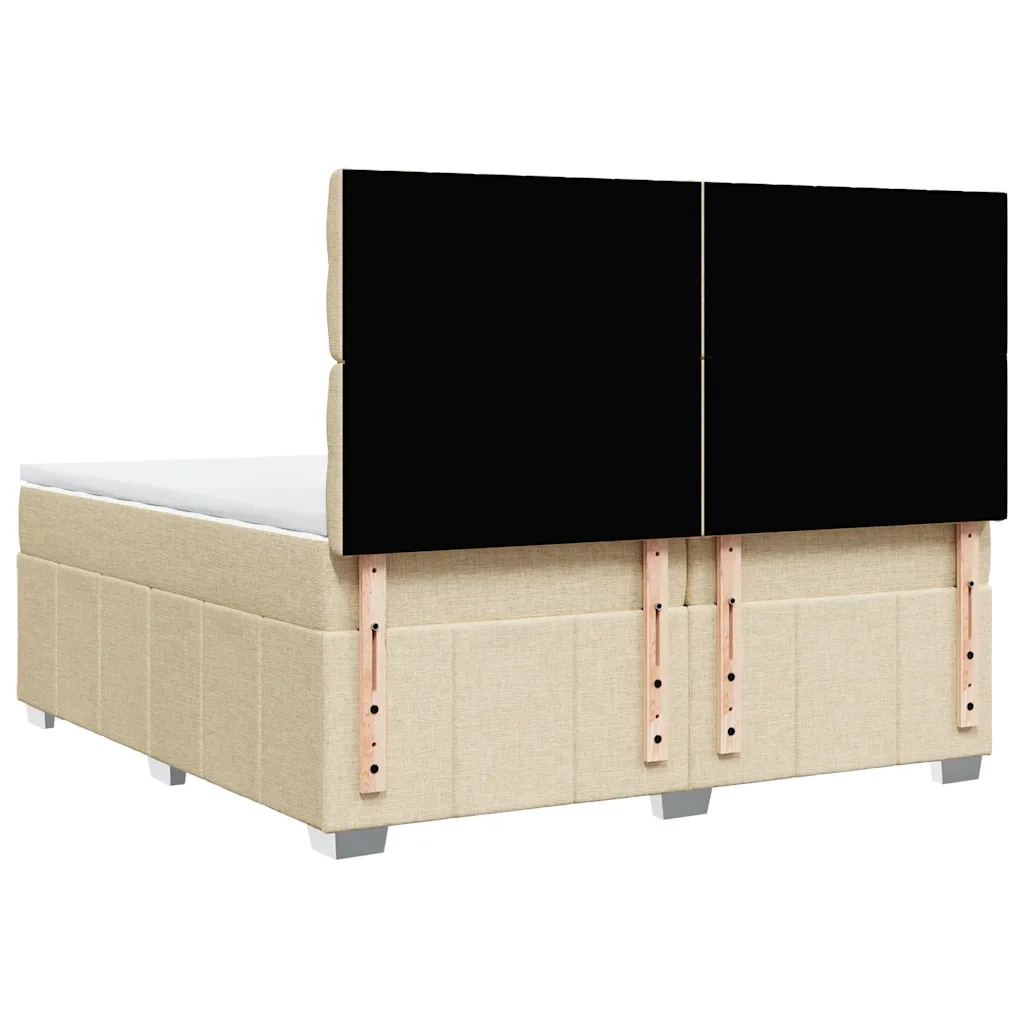 Giroletto a Molle con Materasso Crema 200x200 cm in Tessuto
