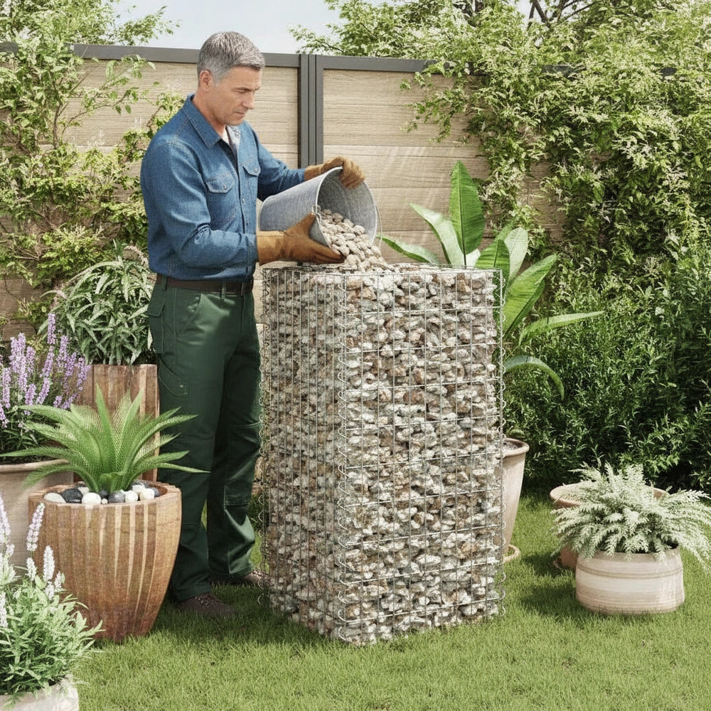 Gabion Raised Bed Steel 50x50x100 Cm