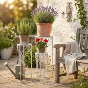 SET DI 3 FIORIERE VALERIE BIANCO ANTICO