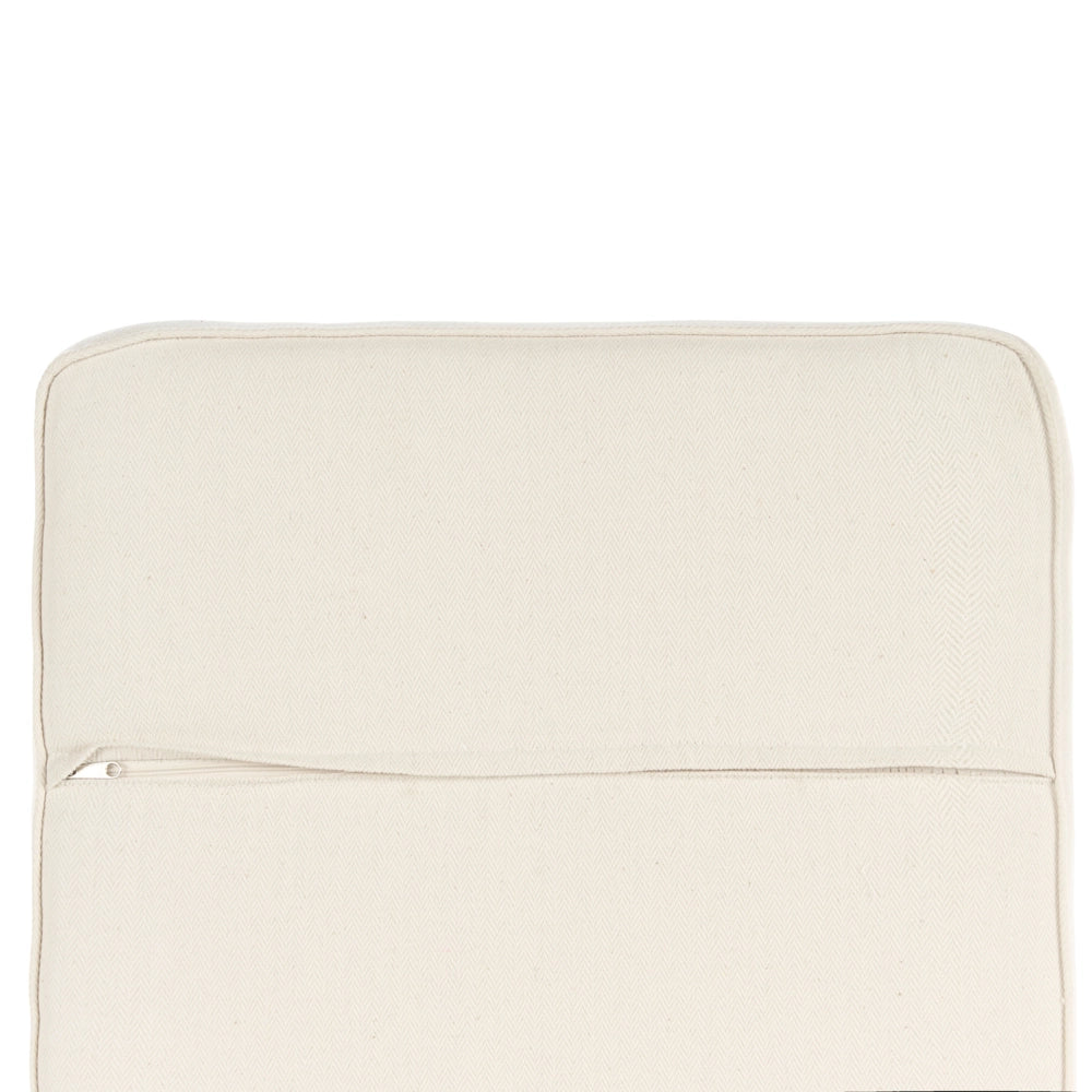 Ottomana da giardino 2 posti in rattan naturale, con cuscini bianchi e bianco sporco, 140 cm – Perfetto per esterni ed interni, stile boho per giardino, patio e balcone.