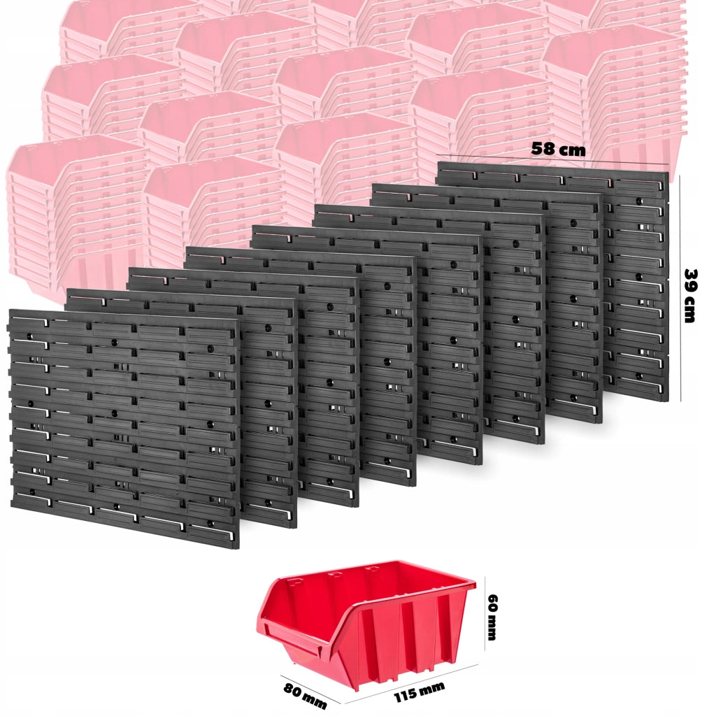 Pannello portautensili KADAX da parete per officina, 232x78 cm, 252 scomparti, garage/officina.