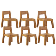 Set di 6 sedie da giardino stile rustico in legno di acacia chiaro laminato 81 x 61 cm da interno esterno rustico design moderno design moderno