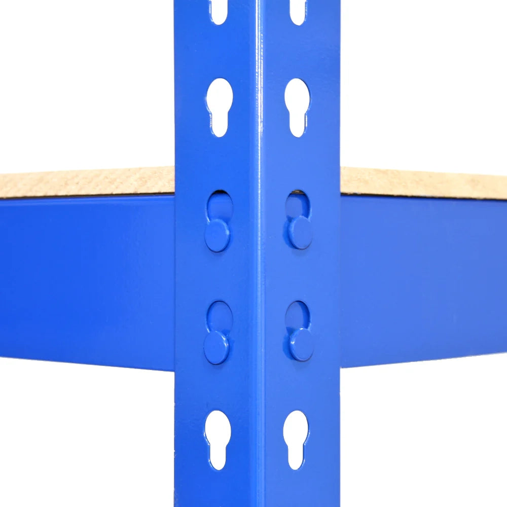 3 Scaffali in Acciaio Senza Bulloni Q-Rax Blu Larghi 90cm per Garage