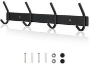 Hakenrek per Tende 43 cm fino a 40 kg Capstato in Acciaio Inossidabile Nero 4 Ganci Capstato Robusto per Porta, Hall, Cucina, Bagno