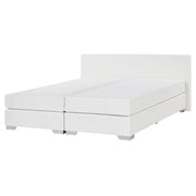 Letto continentale 160 x 200 cm in ecopelle bianca con materasso a molle insacchettate