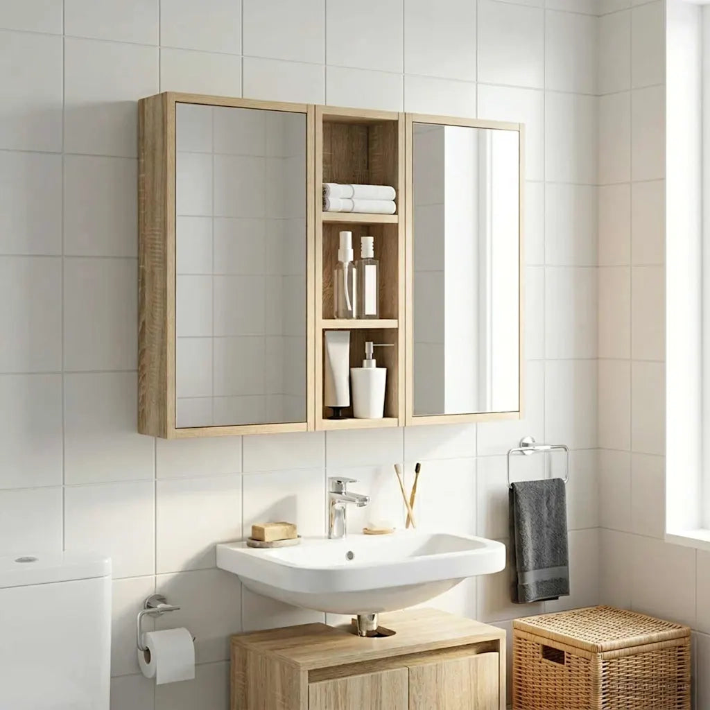 Armadio da bagno a muro Rovere Sonoma 20 x 10 x 60,5 cm