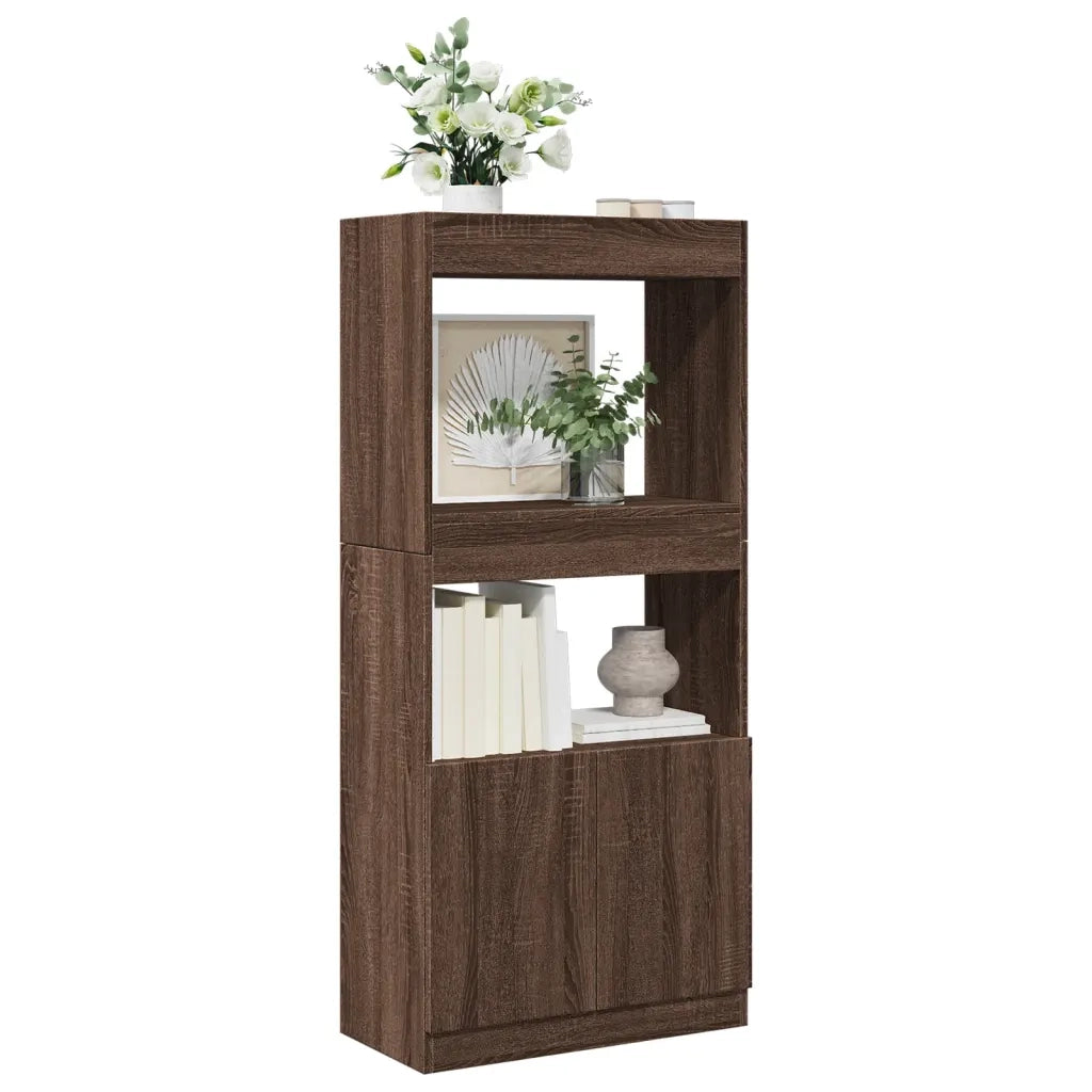 Credenza Rovere Marrone 63x33x140 cm in Truciolato 855112