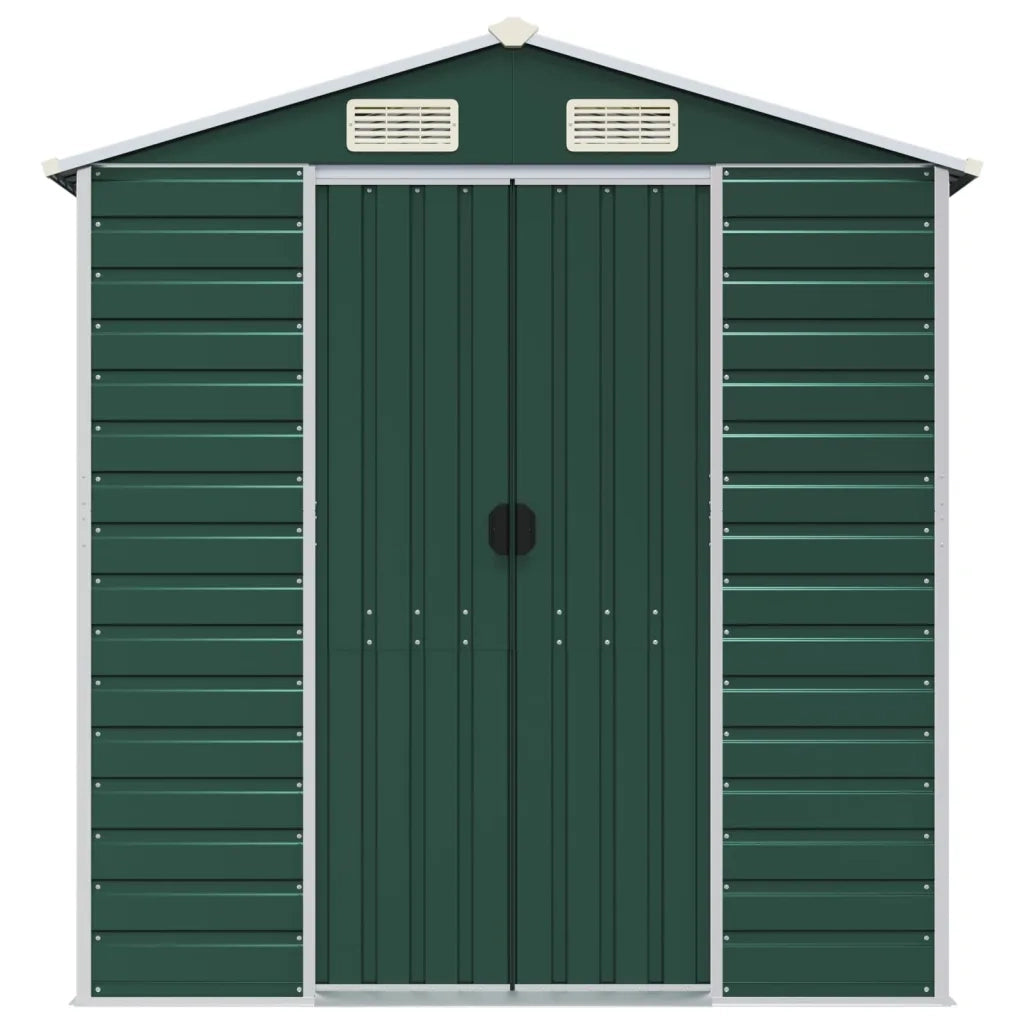 Capanno da Giardino Verde 191x385x198 cm in Acciaio Zincato 3188234