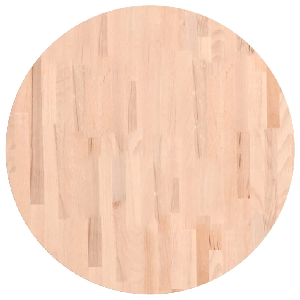 Piano per Tavolo | Superficie Tavolo | Piano Scrivania ?70x2,5 cm Rotondo in Legno Massello di Faggio