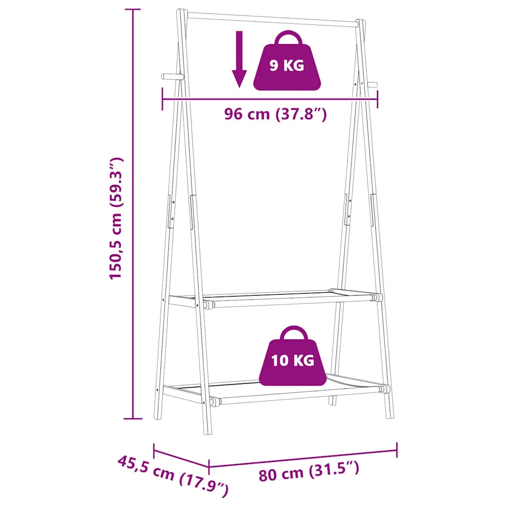 Appendiabiti con Ripiani 96x45,5x150,5 cm in Bamb¨´ CFW7514814