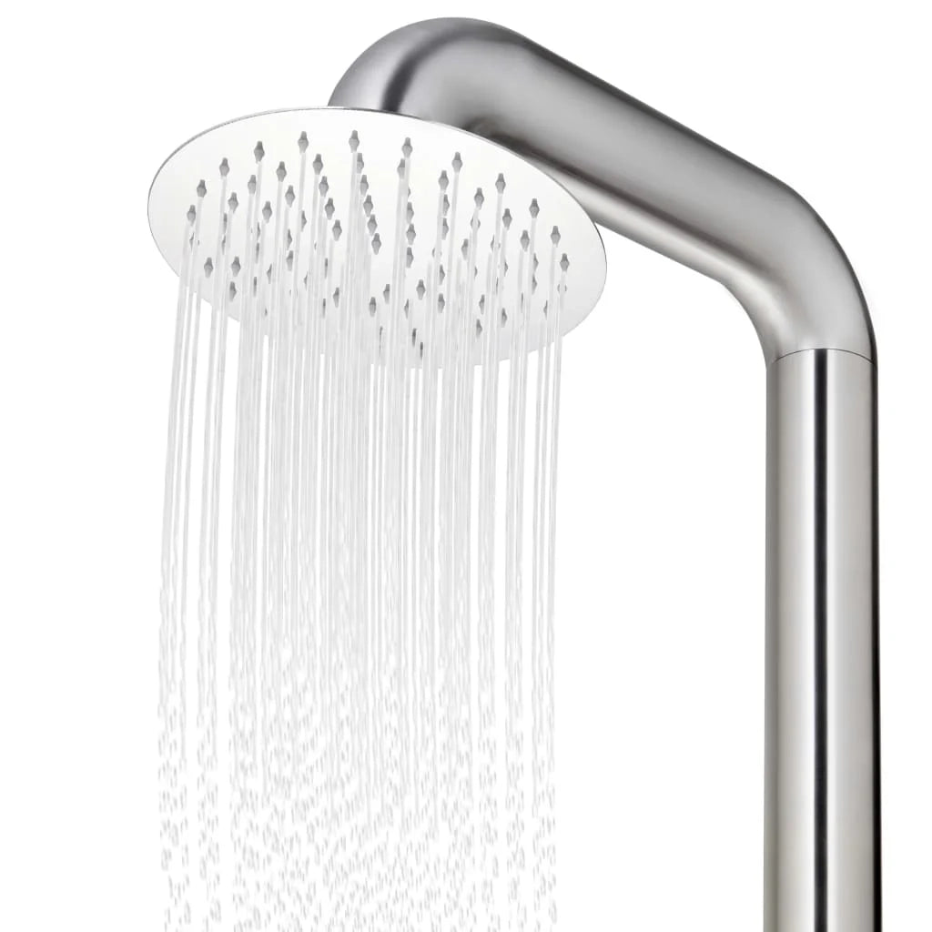 Doccia da giardino con base 230 cm inox grigio 02_0042056