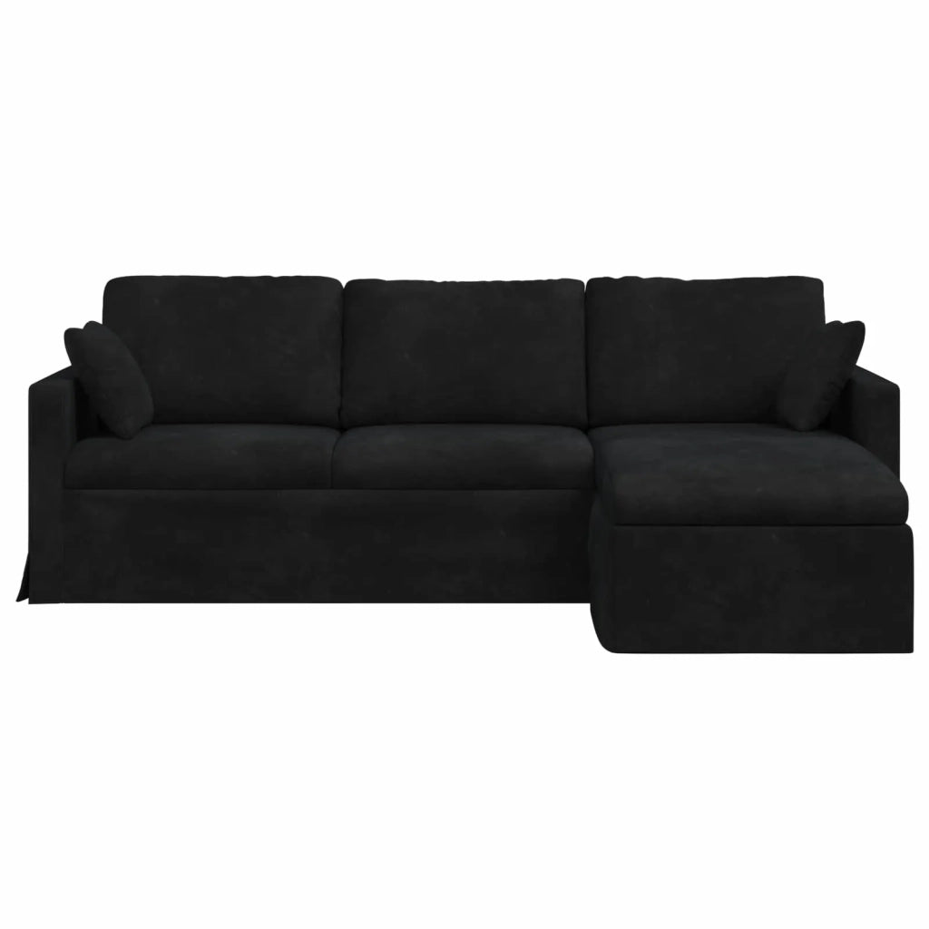 Divano Nero 198 x 134 x 80 cm Velluto