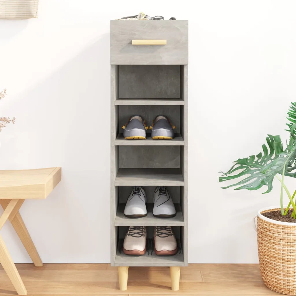 Scarpiera | Mobile per scarpe Grigio Cemento 30x35x105 cm in Legno Multistrato