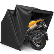 Riparo per moto da esterno 345 x 137 x 190 cm resistente alle intemperie e durevole in metallo e tessuto Oxford nero 20_0020505