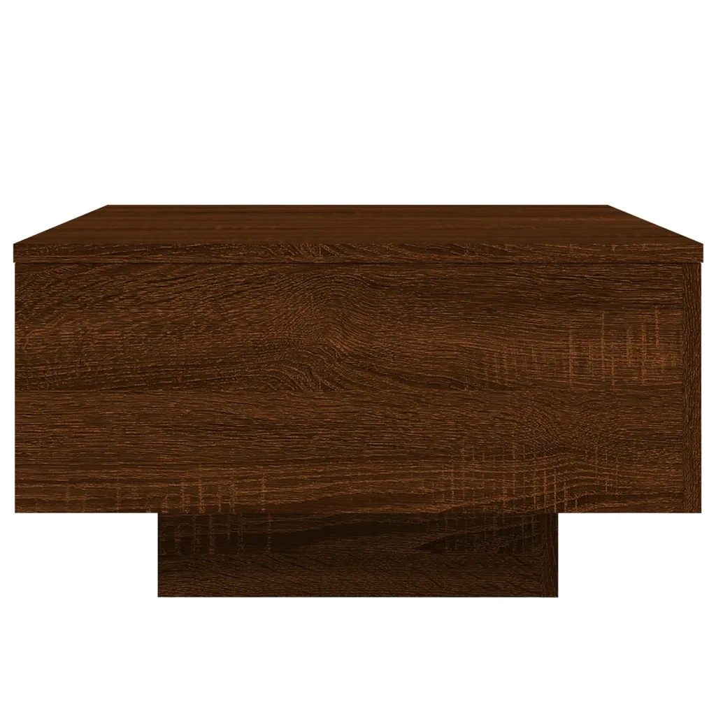 Tavolino da Soggiorno con Luci LED-Tavolino da Salotto-Tavolo Rovere Marrone 55x55x31 cm
