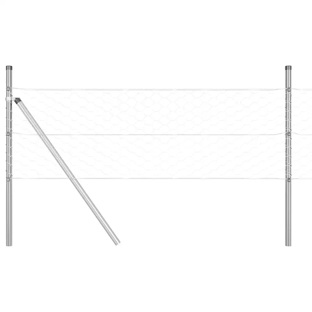 Palo della recinzione Argento 100 x 0,8 m (maglia da 50 mm)