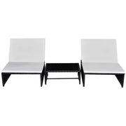 Sedie da Giardino Reclinabili 2 pz con Tavolo in Polyrattan 43069