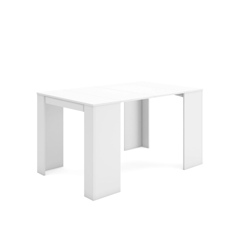 Consolle allungabile, 140x90x77cm, Per 6 persone, Tavolo da pranzo, Bianco RF2617