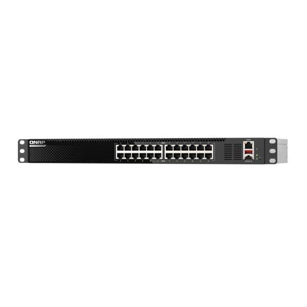 Qnap qsw-m3224-24t switch di rete gestito l3 10g ethernet (100/1000/10000) 1u nero, argento