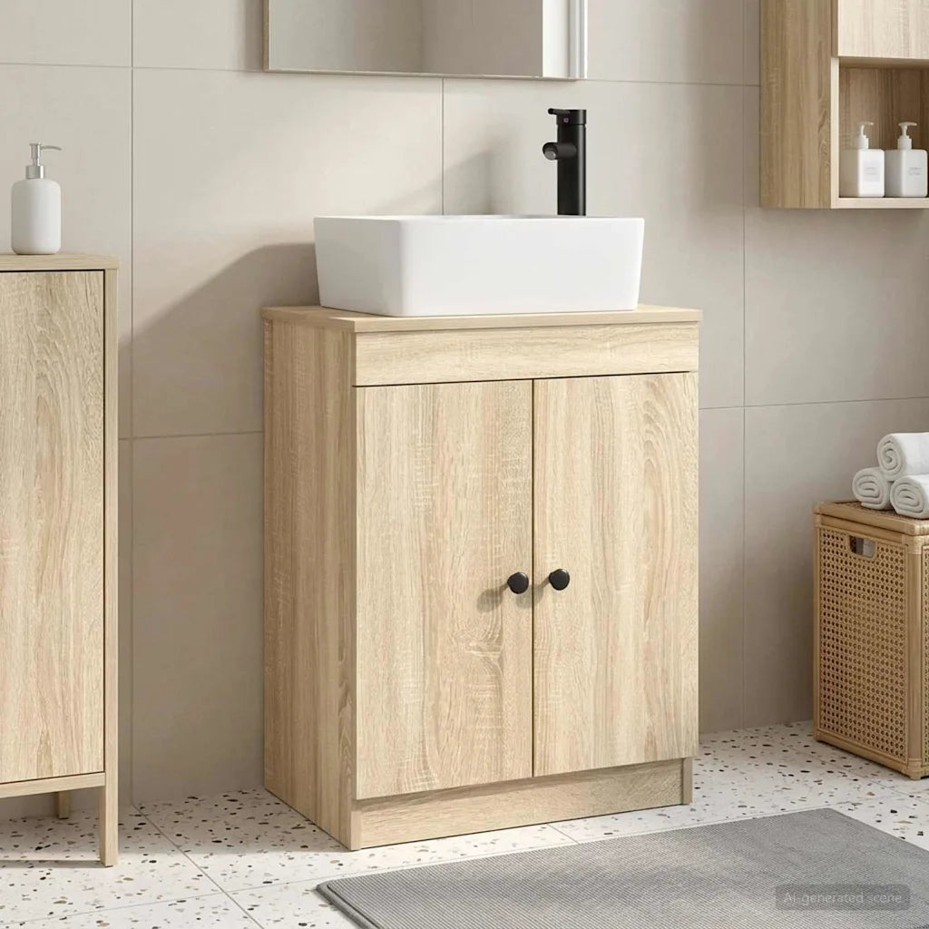 Mobile da bagno con lavabo Rovere Sonoma 54 x 35 x 83 cm 890132