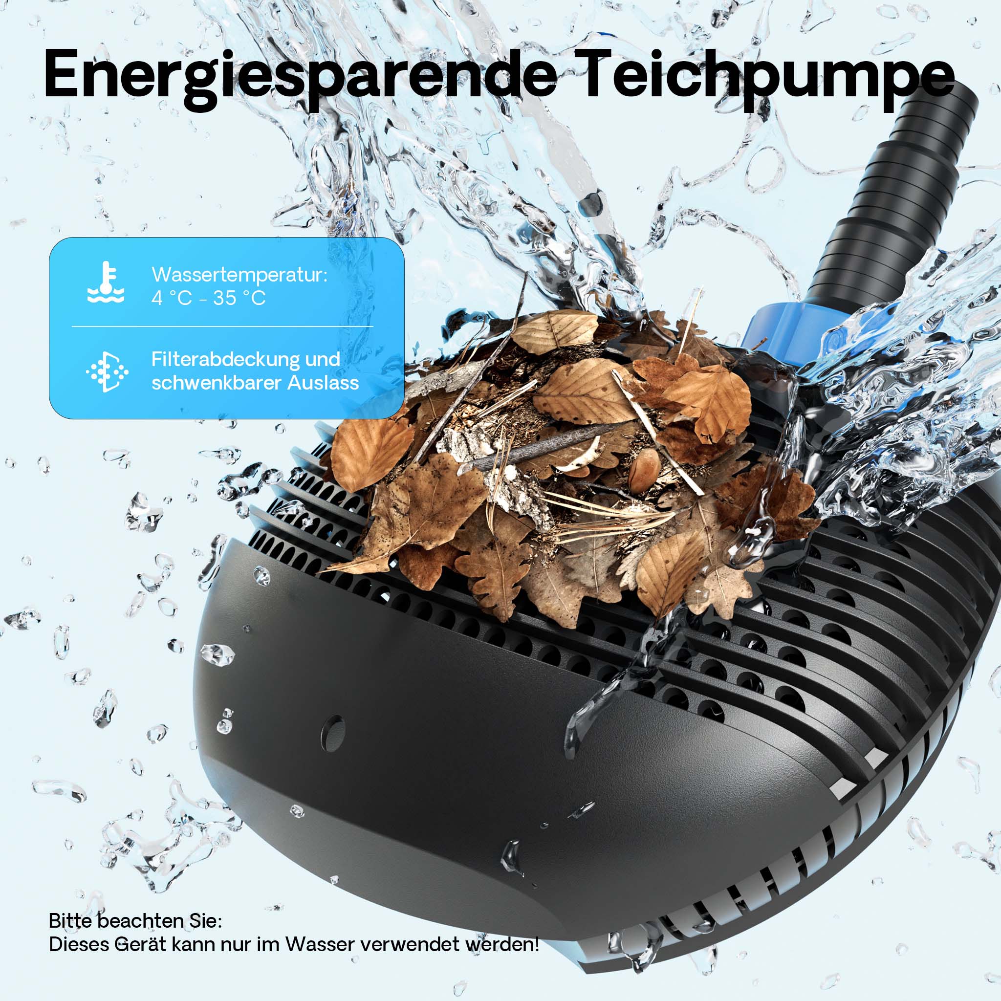 Pompa da laghetto CTF-8000 SuperECO 8000l/h 70W per circolazione e filtrazione acqua