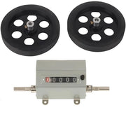 Contatore rotativo a 5 cifre 0-99999 Lungometro Massima velocità 350 giri/min. Pulsante di reset grigio per l'impronta di oli lubrificanti e materiali sintetici.