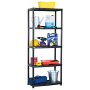 Scaffale a 5 Ripiani Nero 71x38x170 cm in Plastica 147684