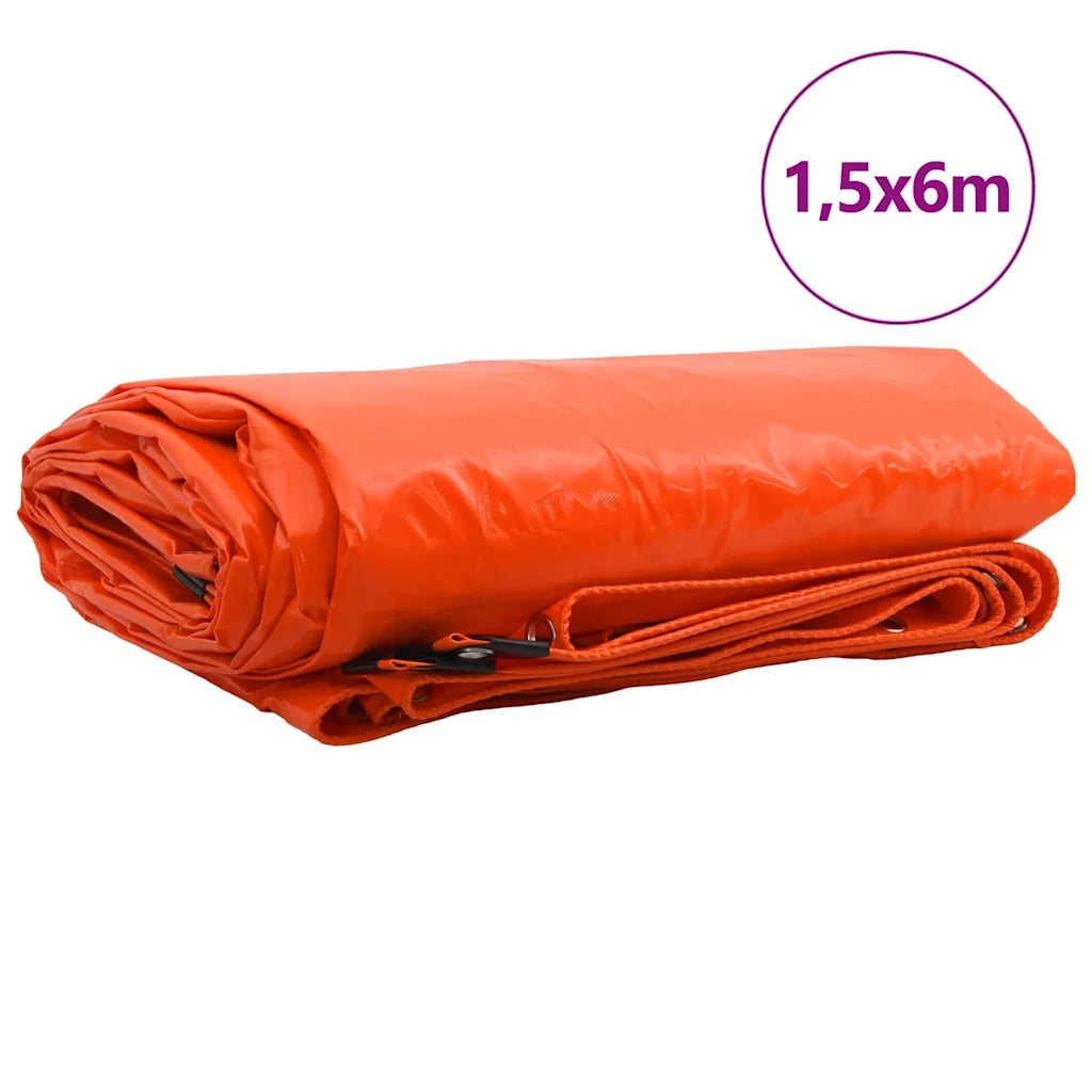 Telo 650g / m2 Arancione 1,5 x 6 m Tela con rivestimento in PVC