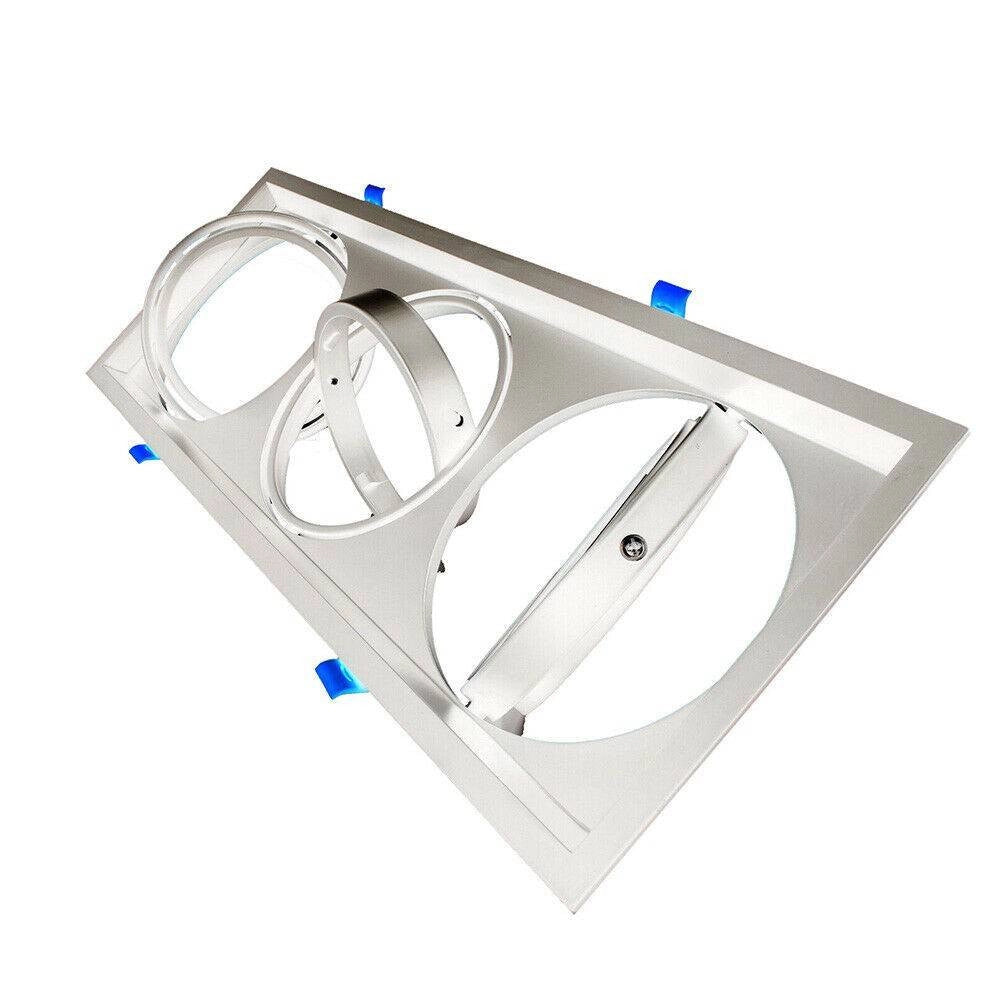 Trade Shop - Portafaretti Incasso Triplo Per Faretto Ar111 Rettangolare Orientabile P-ar111-3 -