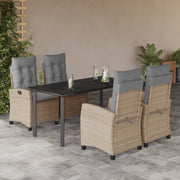 Set Pranzo da Giardino 5 pz con Cuscini Beige Misto Polyrattan 3212836