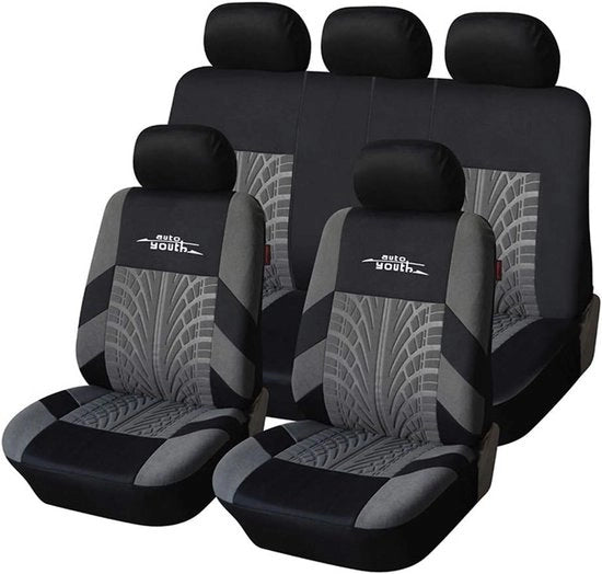Set di sostegni auto universali - 9 pezzi, grigio con tracce di pneumatici