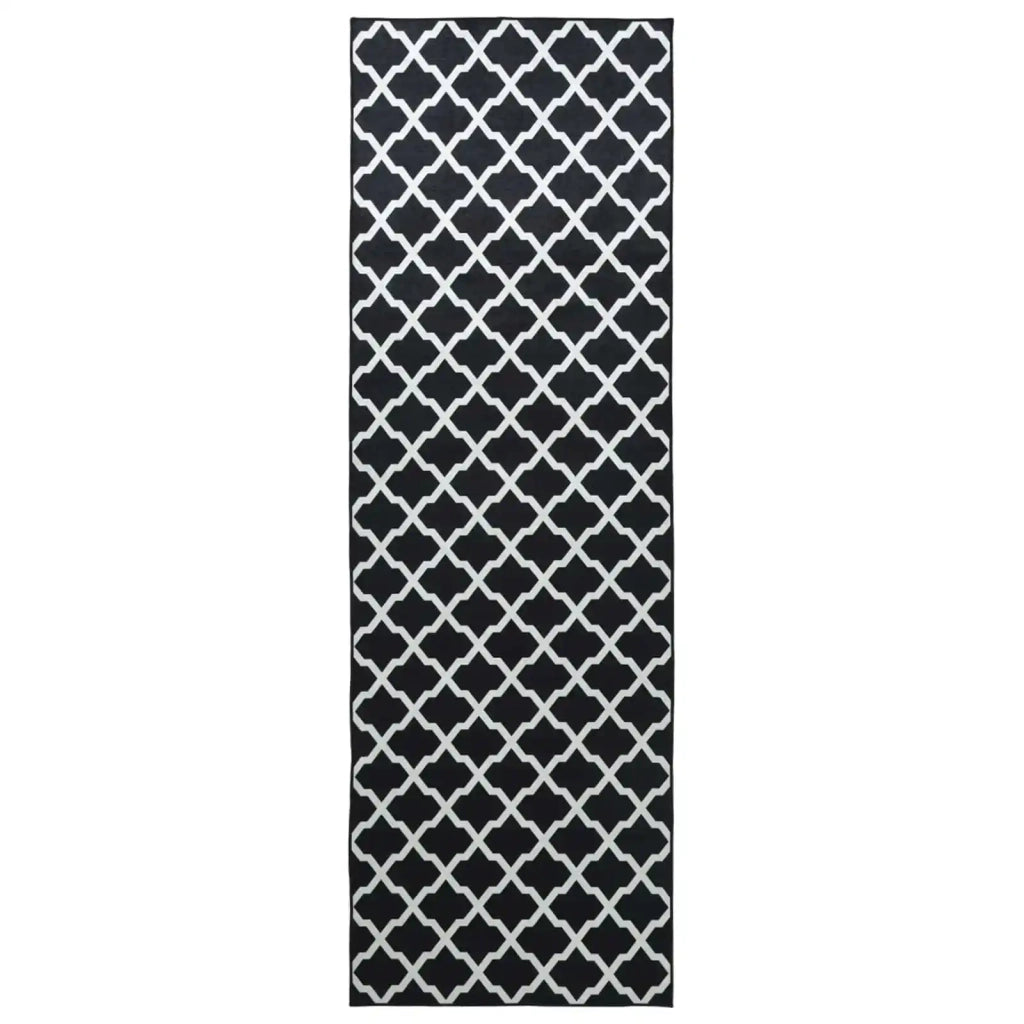 Runner Tappeto LESAKA Nero e bianco 100 x 350 cm 42045380