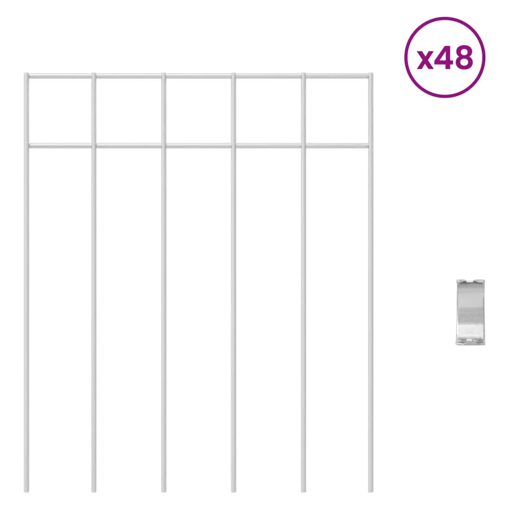 Pannello di Recinzione da Giardino 48 pcs Acciaio zincato 42042945