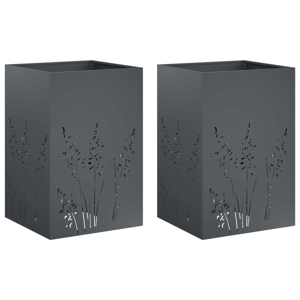 Vaso da giardino 2 pz Antracite 50 x 50 x 75 cm 8005769