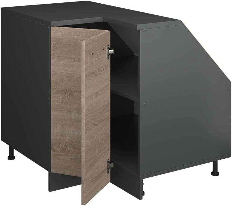 Mobile sottotetto Mobile angolare Rion, Sonoma, 75.6 x 81.6 cm con 1 porta, carcassa dell’armadio profondità 60 cm, adatto per il salvaspazio sotto tetti spioventi
