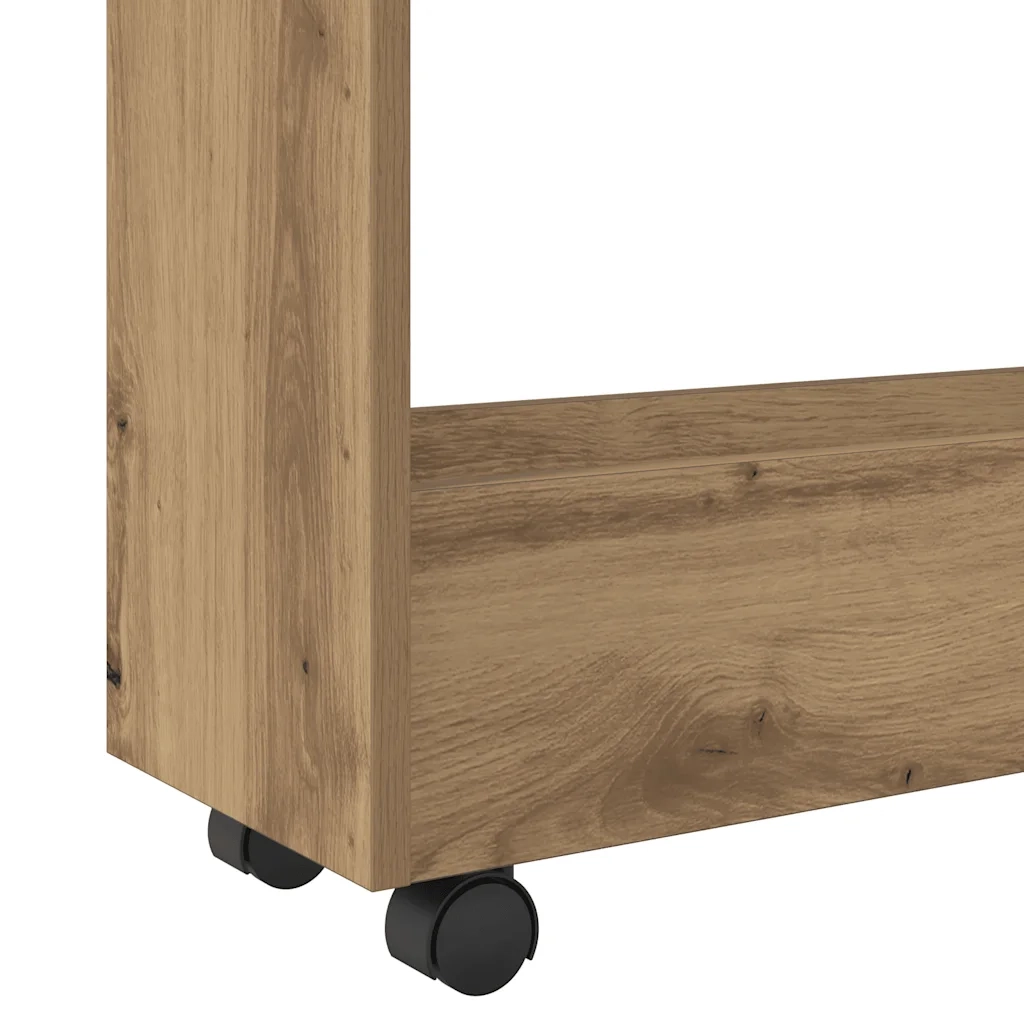 Carrello Stretto a 3 Livelli Rovere Artigianale in Truciolato
