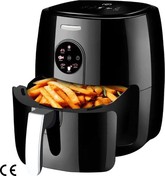 Fritteuse ad aria senza olio da 5,5 litri con touchscreen - timer e regolazione della temperatura - 6 programmi - 1500 W - adatto per 3-5 persone