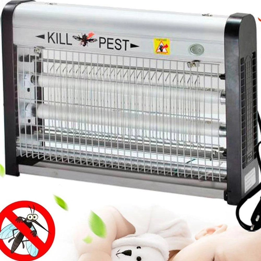 Trade Shop - Zanzariera Elettrica Antizanzare Basso Consumo Energetico 16w 2x Lampade Uv -