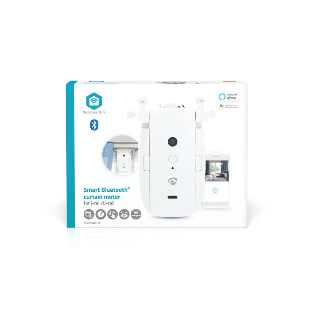 SmartLife Robot motorizzato per tende a binario I/U 12 kg con controllo vocale Bianco Nedis