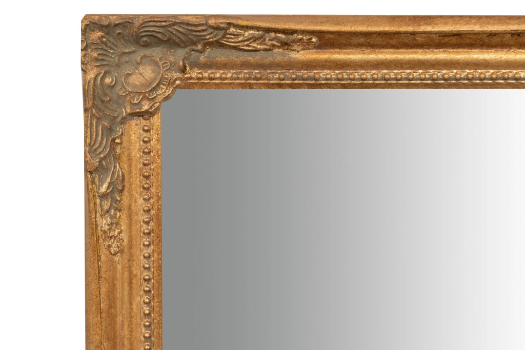 Biscottini Specchio Specchiera da parete e appendere verticale/orizzontale L60xPR4xH90 cm finitura foglia oro anticato