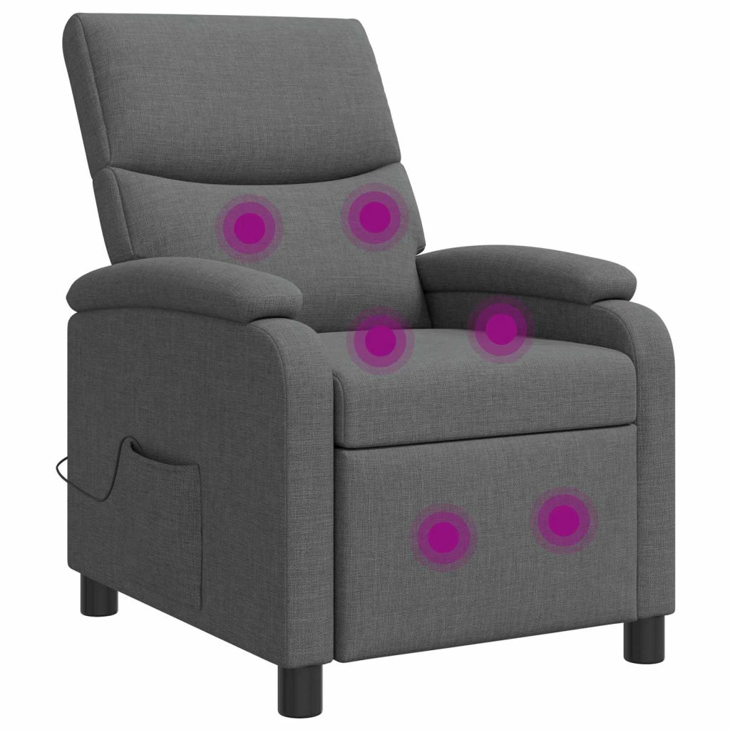 Divano Sedia-Poltrona Massaggiante Grigio Scuro Tessuto 587041