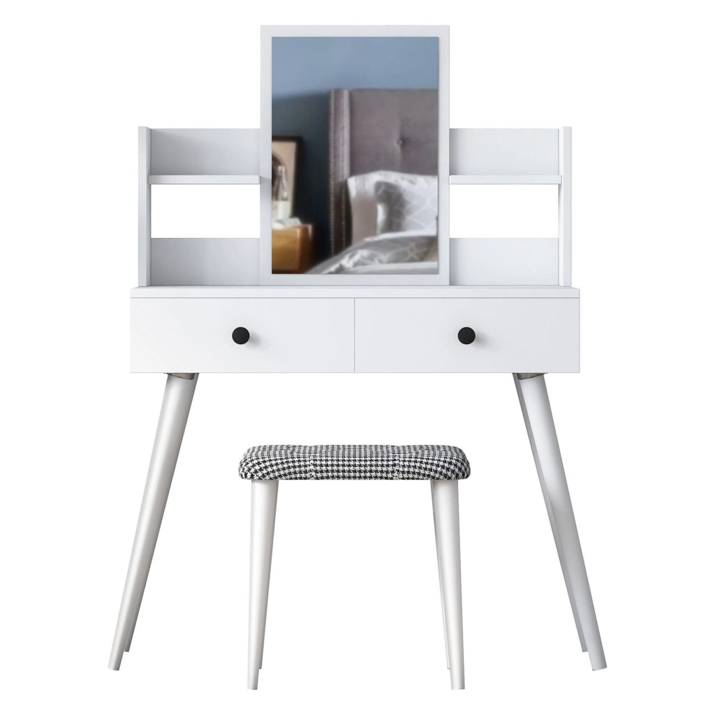 Mobile da Trucco Sutera, Toeletta Specchio Incluso, 103x40x112h cm Bianco