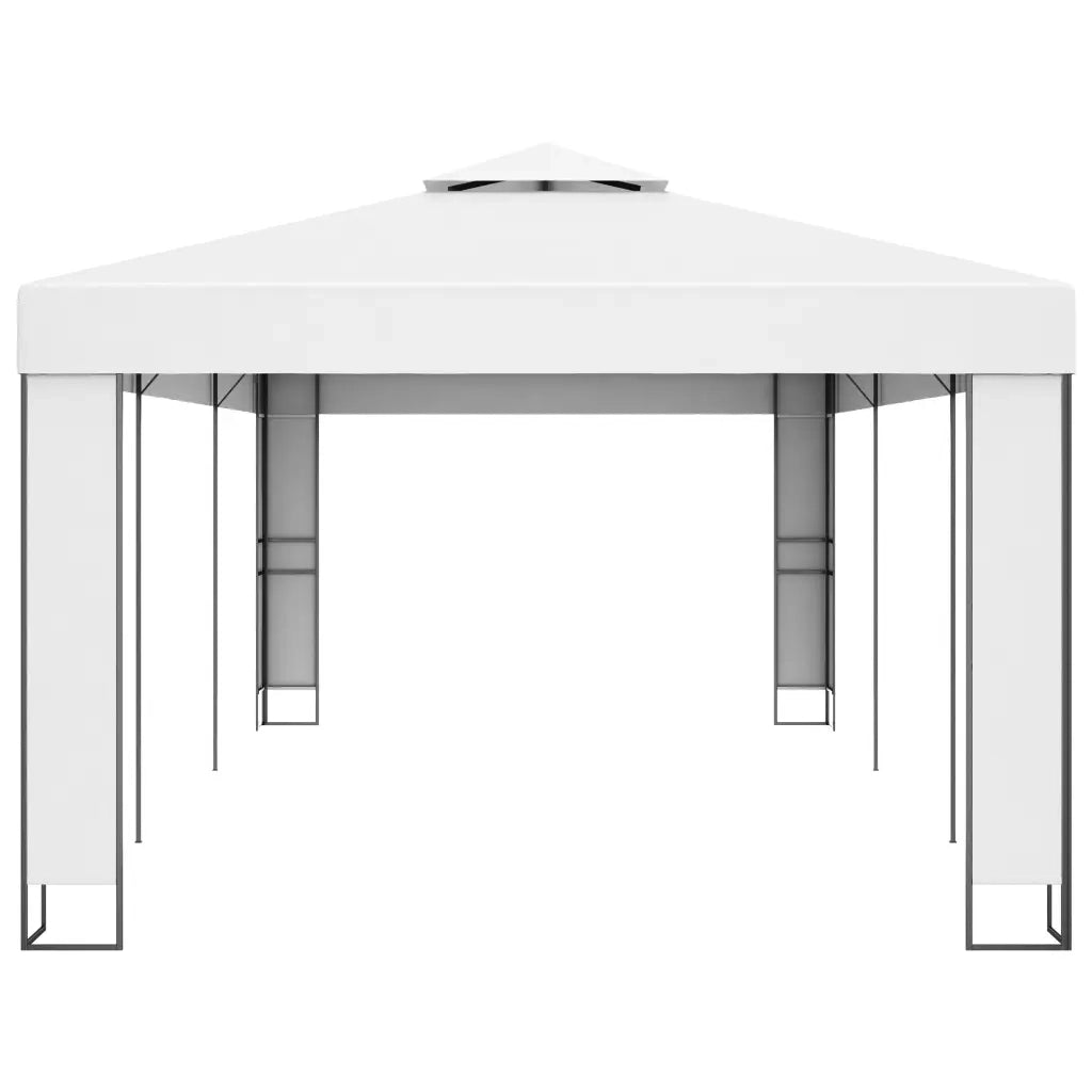 Gazebo con Tetto Doppio 3x6 m Bianco 47951