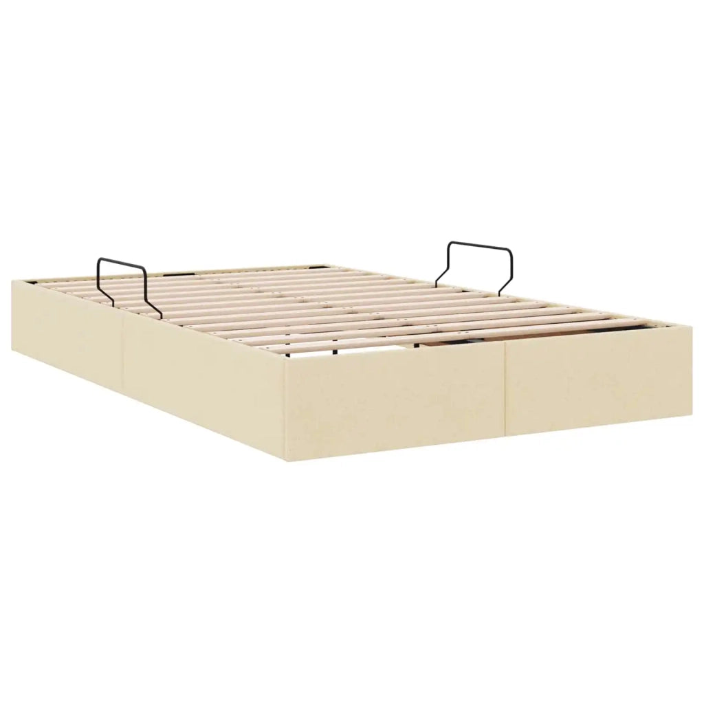 Letto ottomano con archiviazione Crema 120 x 200 cm Tessuto 3442812