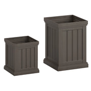 Set di vasi quadrati in plastica con fori di drenaggio e design nesting, Contenitori decorativi per piante per veranda grande da 48 cm -Fioriere