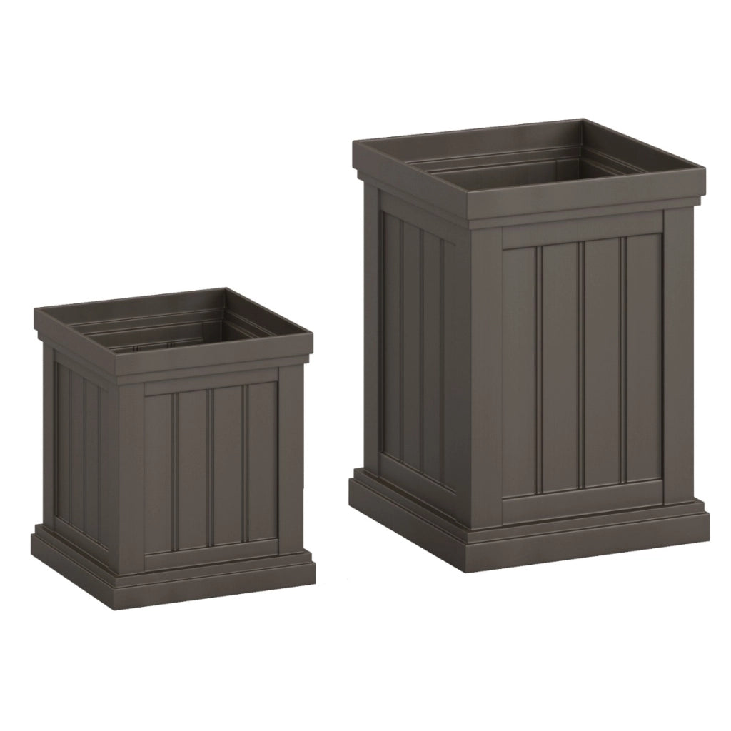 Set di vasi quadrati in plastica con fori di drenaggio e design nesting, Contenitori decorativi per piante per veranda grande da 48 cm -Fioriere