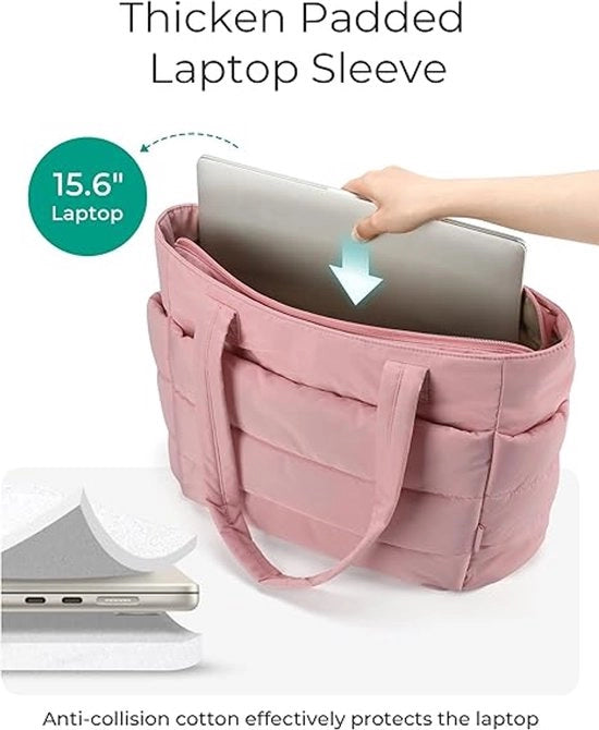 Borsa da donna, borsa imbottita con chiusura a cerniera, borsa da spalla leggera per donna con riempimento