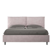 BS COM Letto queen size contenitore imbottito 150x210 microfibra glicine