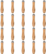 Vergheggi in Legno per 20 Unità - Maniglie in Legno con Tessuto Antiscivolo - Anelli di Sicurezza in Metallo - Strumento Sostitutivo Duraturo - Progettazione Ergonomica - Maniglia per Mano